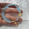 Women Rosary Wrist Accessory Bracelet Magnetic Closure Handmade Christian Prayer Beads Bead Wristband Lightweight Easy to Wear Spiritual Jewelry
