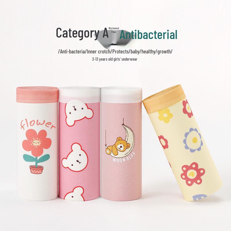 Антибактериальные трусы-боксеры из чистого хлопка для девочек - Маленький, Средний, Большой (Корейский стиль)