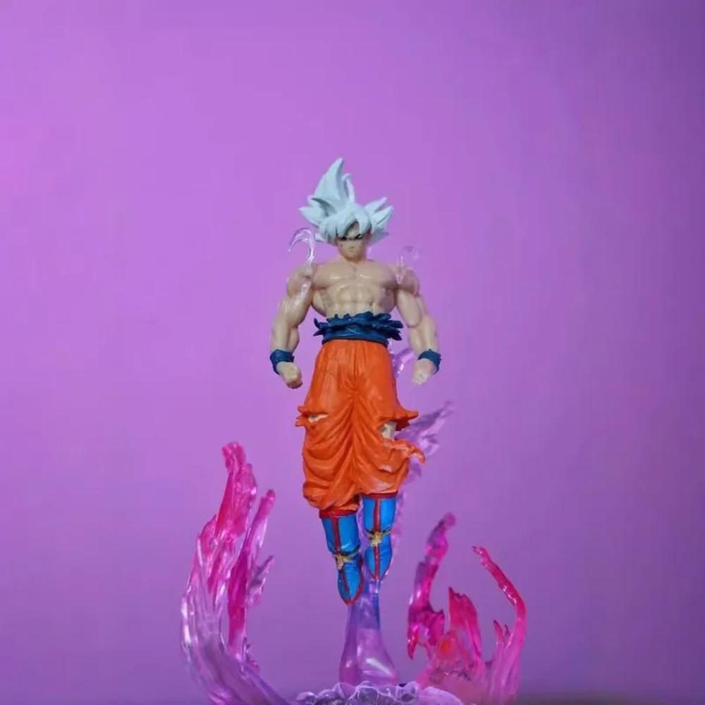 25 см Аниме Фигурка Dragon Ball Со Светом, Ультра Инстинкт, Саян Сон Гоку, ПВХ Скульптура, Декоративная Кукла, Коллекционная Модель