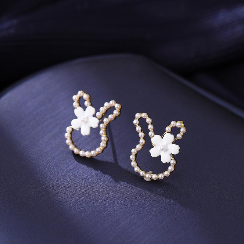 Длинные серьги-бантики из серебряных игл S925 с кошачьим глазом и жемчугом - Ретро и универсальный стиль для женщин