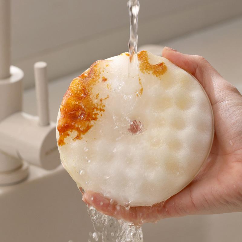 2 шт. Губка для мытья посуды с двойной присоской, губка для мытья посуды, кухонная щетка для чистки, многофункциональный инструмент для чистки