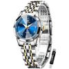 OLEVS Women's Watch Popular Quartz Easy-to-Read Digital Display Stylish Blue/White