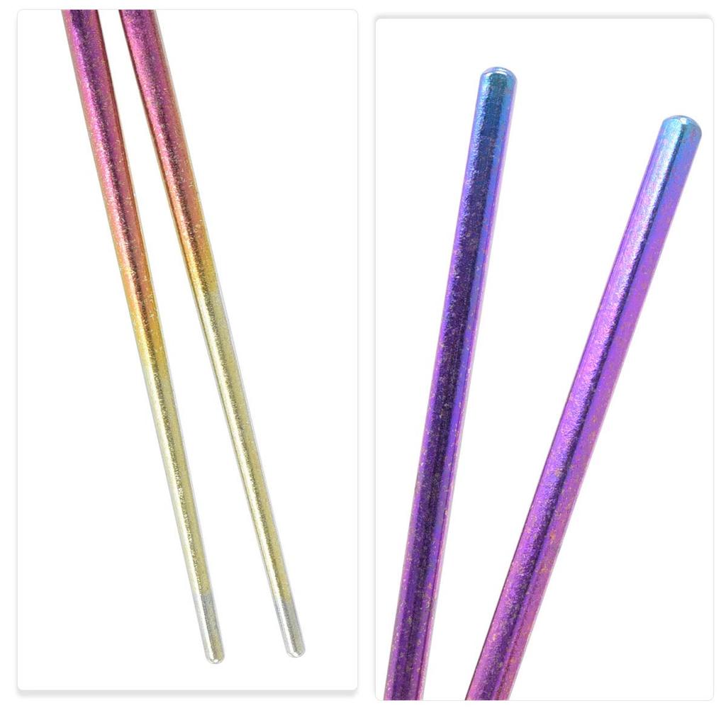 Boundless Voyage Titanium Camping Titanium Square Outdoor Colored Ultra with Storage Bag Ti1005T Chopsticks, Chopsticks, Chopsticks, Chopsticks,