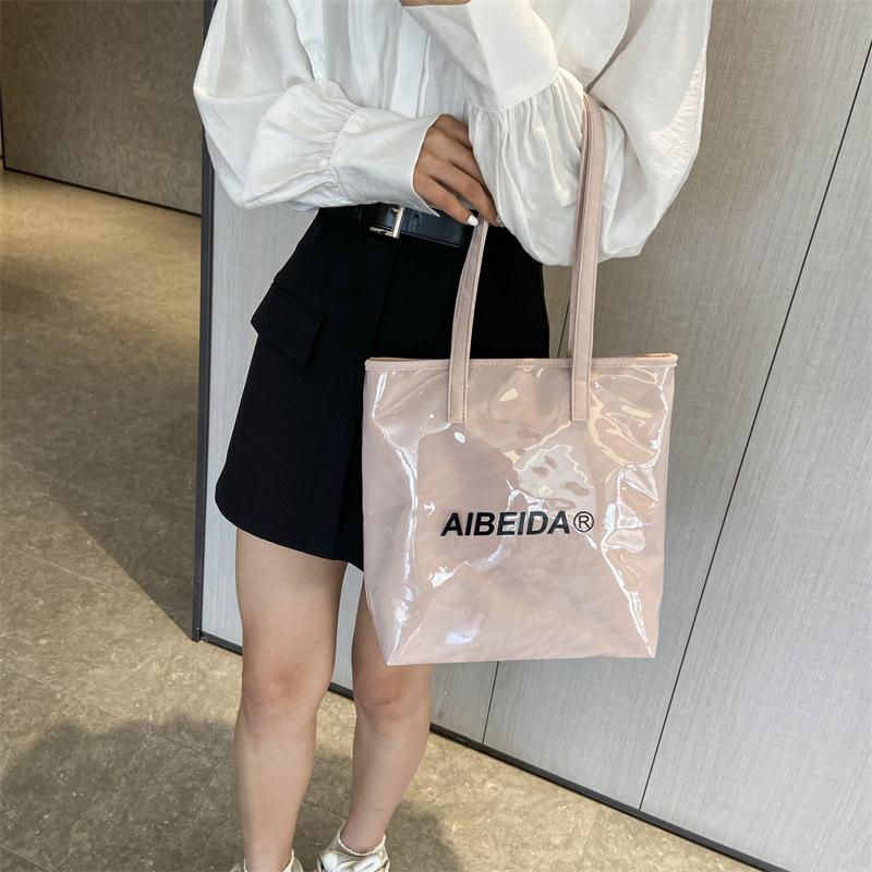 Прозрачная сумка-желе женская весна-лето новая модная портативная сумка через плечо с косым ремнем большая сумка женская