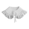Royal Style Cotton Fake Collar Shawl Wrap Hollow Out Floral Lace Ruffled Trim Necklace Pointed  Lapel Blouse Dropshipping