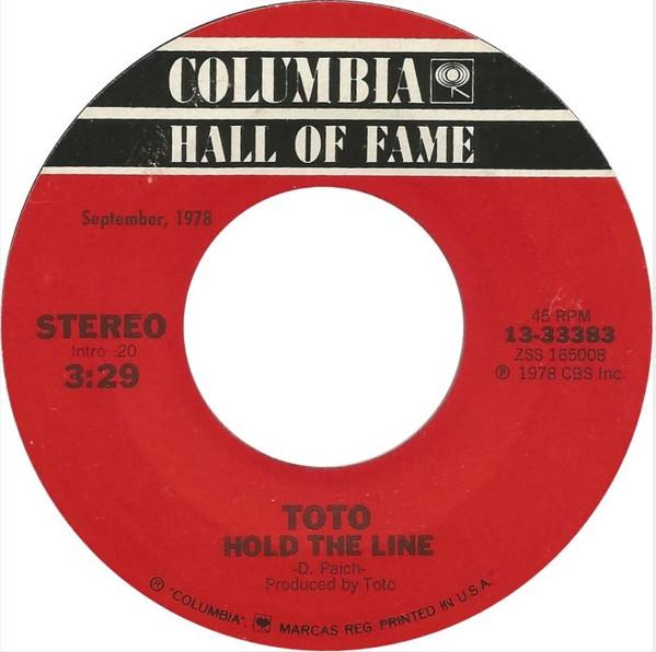 7-дюймовая пластинка TOTO Hold The Line Ill Supply The Lov 1333383 Columbia США Рок Б/у