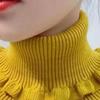 Women Fake Collar Double-Layered Ruffle Trim Autumn Winter False Collar Solid Color Detachable Collar Shirt Accessory