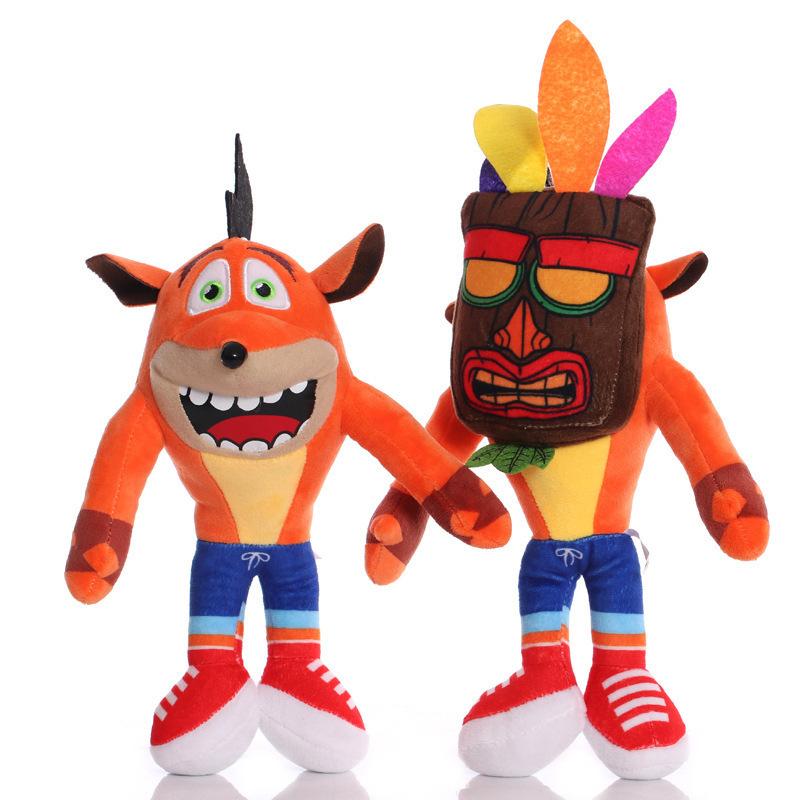 Игрушка Плюшевая Crash Bandicoot Мягкая Игрушка Мультяшный Волк Aku Aku Плюшевая Кукла Подарок на День Рождения Хэллоуин Рождество для Детей