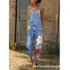 Women's Summer Denim Overalls – Classic, High-Quality, Loose Straight-Leg with Print