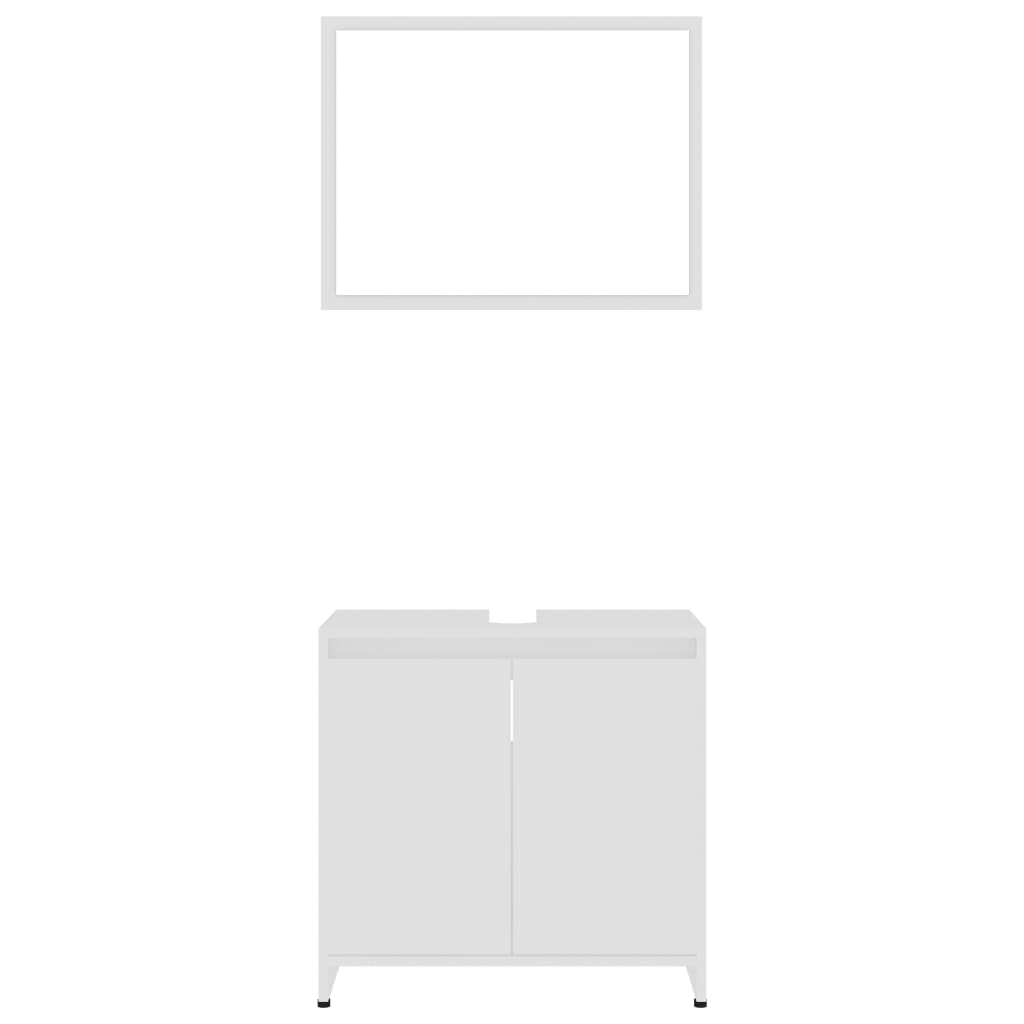 4 Piece Bathroom Furniture Set White Particleboard