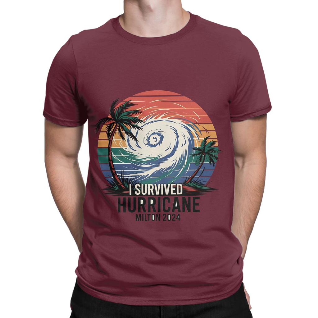 I survived hurricane milton 2024 Funny Graphic 100 Cotton TShirt Hurricane Tees Tops For Unisex