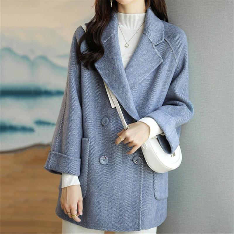 Tooxika осень и зима новый однотонный пиджак с воротником в елочку шерстяное пальто для женщин