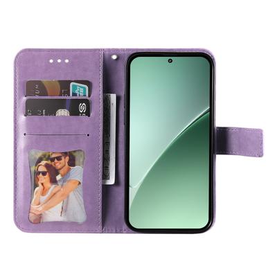 Для Xiaomi 15 Pro Чехол с цветочным узором из ПУ кожи, кошелек-подставка, чехол для телефона
