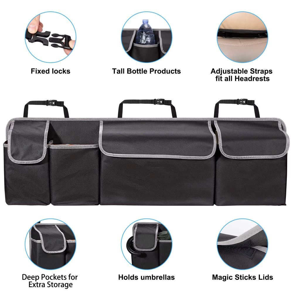 High Capacity Car Trunk Organizer Multi-use Car Seat Back Organizers  For SUV Truck MPV