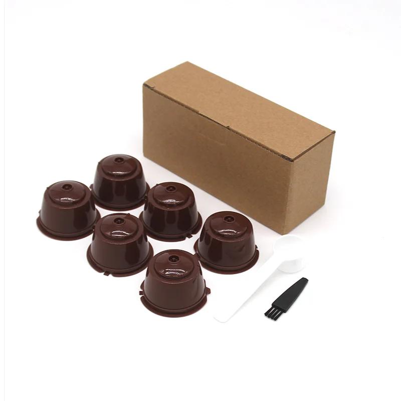 Многоразовые капсульные фильтры для кофе Ayevin — совместимы с Dolce Gusto и Nespresso, набор из 6 предметов с ложкой и щеткой, экологически чистые кухонные аксессуары