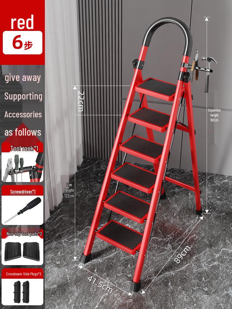 Compact Folding Multi-Functional Telescopic 4-Step A-Frame Ladder