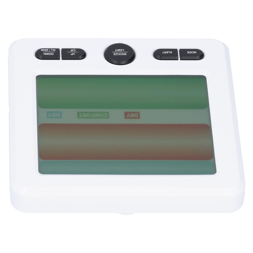 Электронный будильник с ЖК-дисплеем, мониторинг температуры и влажности, для использования в помещении, белый