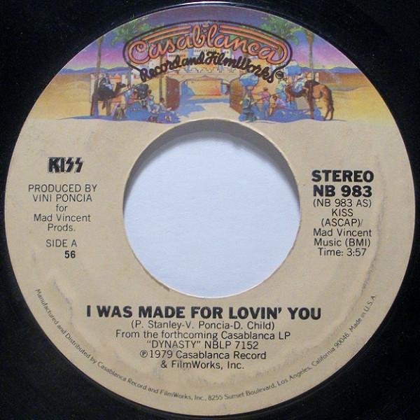 7-дюймовая пластинка KISS I Was Made For Lovin You NB983 Casablanca 1979 США Рок Б/у