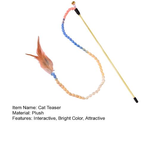 Игрушка для кошки Гусеница Дразнилка для кошки Цветная палочка-дразнилка Палочка-дразнилка Интерактивная игрушка для кошки Забавная перьевая Принадлежности для кошек Аксессуар для кошки