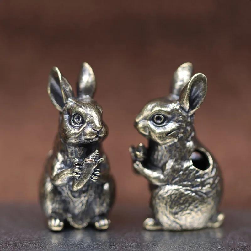 Милый кролик латунный нож бусины EDC на открытом воздухе DIY паракорд плетеный шнур брелок кулон мужские браслеты амулеты ювелирные изделия подвески аксессуары