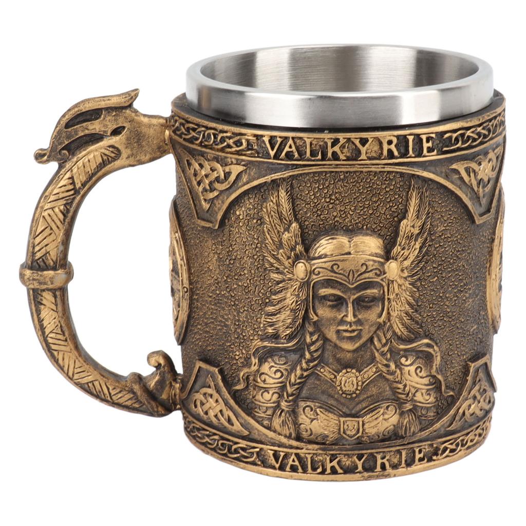 Beer Mug Stainless Steel Resin Double Layered High Temperature Resistant Pirate Pattern Beverage