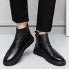 2024 New Thick Sole Men's Boots Leather Waterproof Men's Shoes with Zipper New Designer Classic Comfort Fashion High Quality