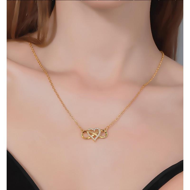 Infinity Symbol Necklace 18K Gold Plated Vintage Jewelry Women