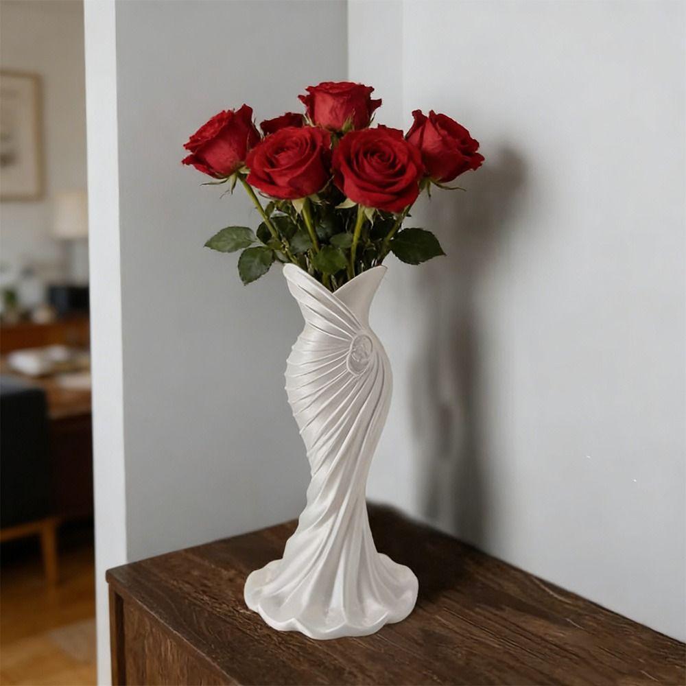 Flower Arrangement 3D Printed Flower Vases Gown-Shaped Decorative Vase  Home Desktop Decorations