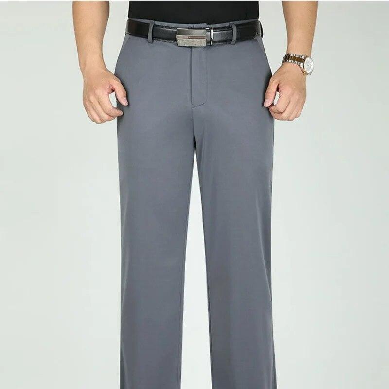 Тонкие мужчины среднего возраста, новый умный повседневный костюм, брюки, уличная мода, большие размеры, мужские деловые мешковатые прямые широкие брюки