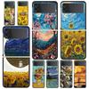 Чехол для Samsung Galaxy Z Flip 3 4 5 6 Складной Ван Гог Подсолнухи Звездная ночь Для Samsung Z Flip4 Flip5 ПК Жесткий чехол