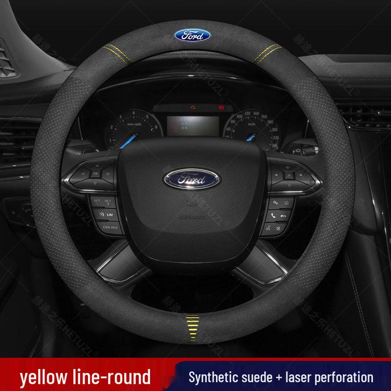 Кожаная оплетка на руль для Ford Ranger, дышащая и нескользящая, сделай сам, прошивка