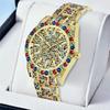Men's Fashion Luxury Color Full Diamond Hip Hop Calendar Quartz Watch