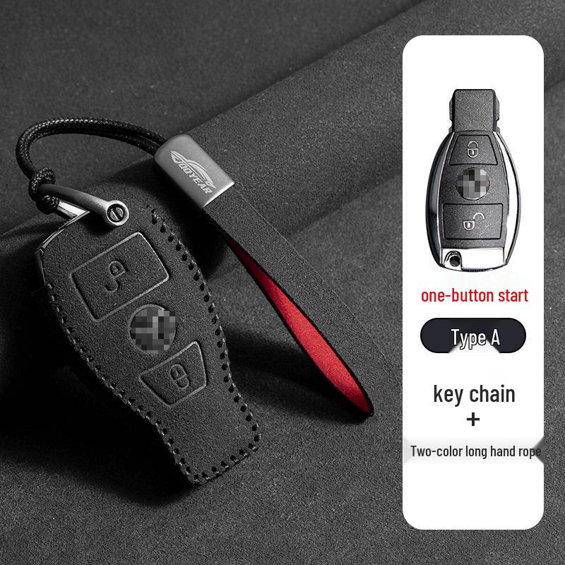 Чехол для ключа Mercedes-Benz E300L: Замша с пряжкой для мужских C260LC200L GLC/GLB220