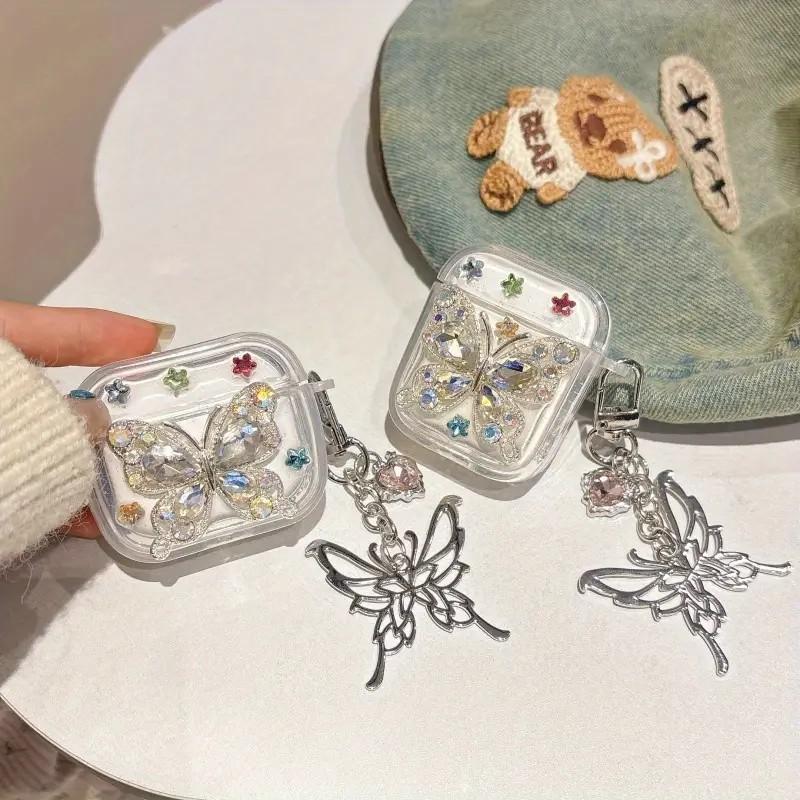 ins transparent three-dimensional butterfly suitable for AirPods1/1st generation protective case Apple pro/1 wireless bluetooth headset cover
