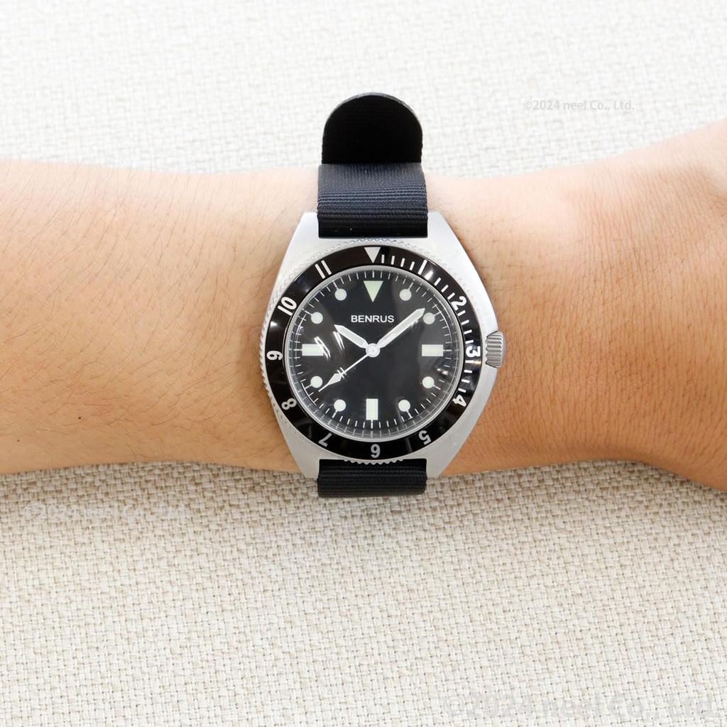 Benrus TYPE-1-SILVER Men's Military Watch, Black