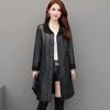 Winter Women's Leather Fashion Fur Coat Lamb Fur Coat Plus Velvet Thickening Medium Long Large Size Leather Coat