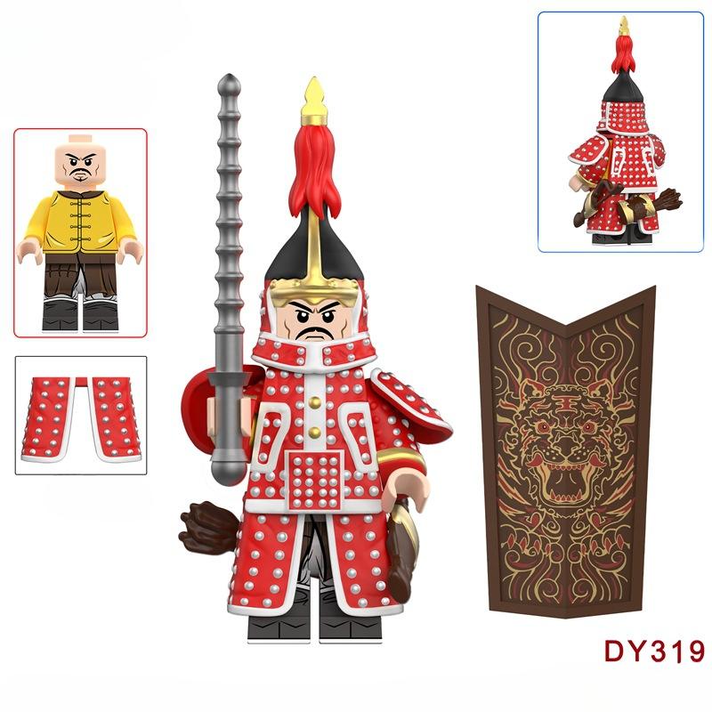 Китайская древняя кукла-солдат с восемью флагами, строительный блок, игрушка