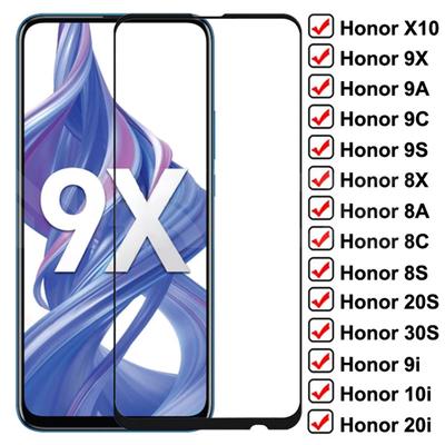 9D защитное стекло для Honor X10 9X 9A 9C 9S закаленное защитное стекло для экрана Honor 8X 8A 8C 8S 20S 30S 9i 10i 20i стеклянная пленка