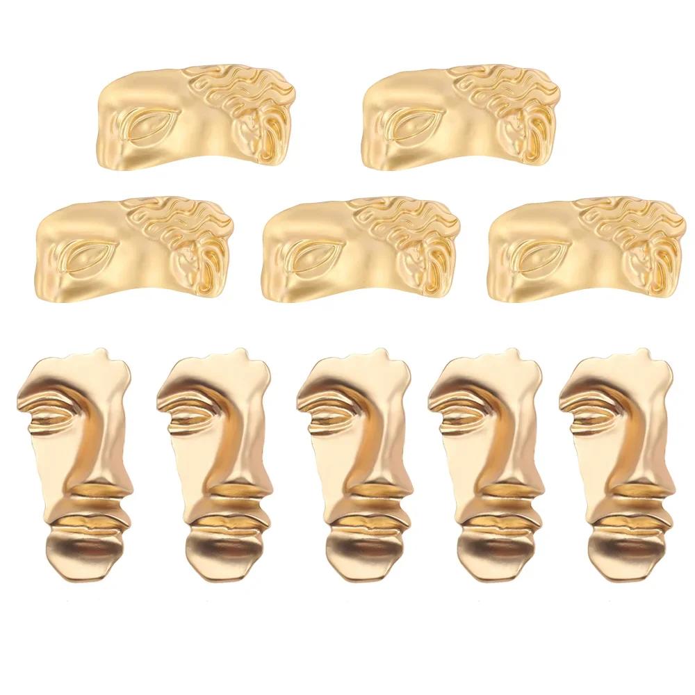 Модный дизайн, преувеличенная половина человеческого лица, броши для женщин и мужчин, золотистого цвета, металлические булавки, повседневные украшения для вечеринок