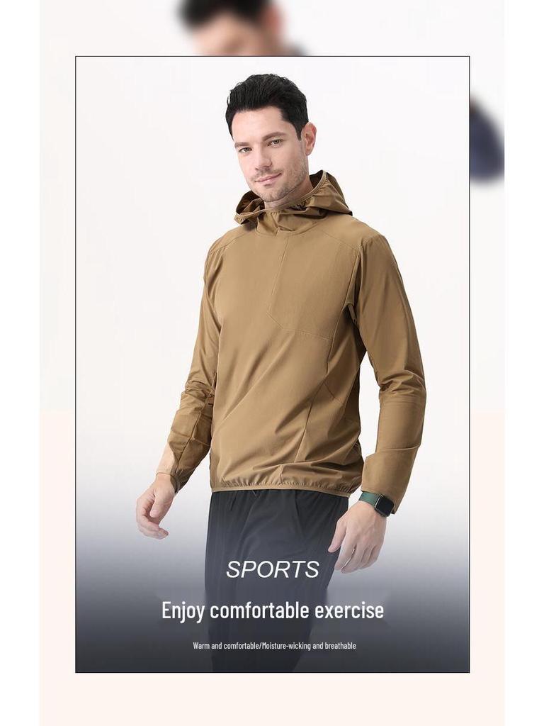 Ветрозащитная куртка для бега с капюшоном - Унисекс, водоотталкивающая, теплая, осенний спортивный пуловер для альпинизма