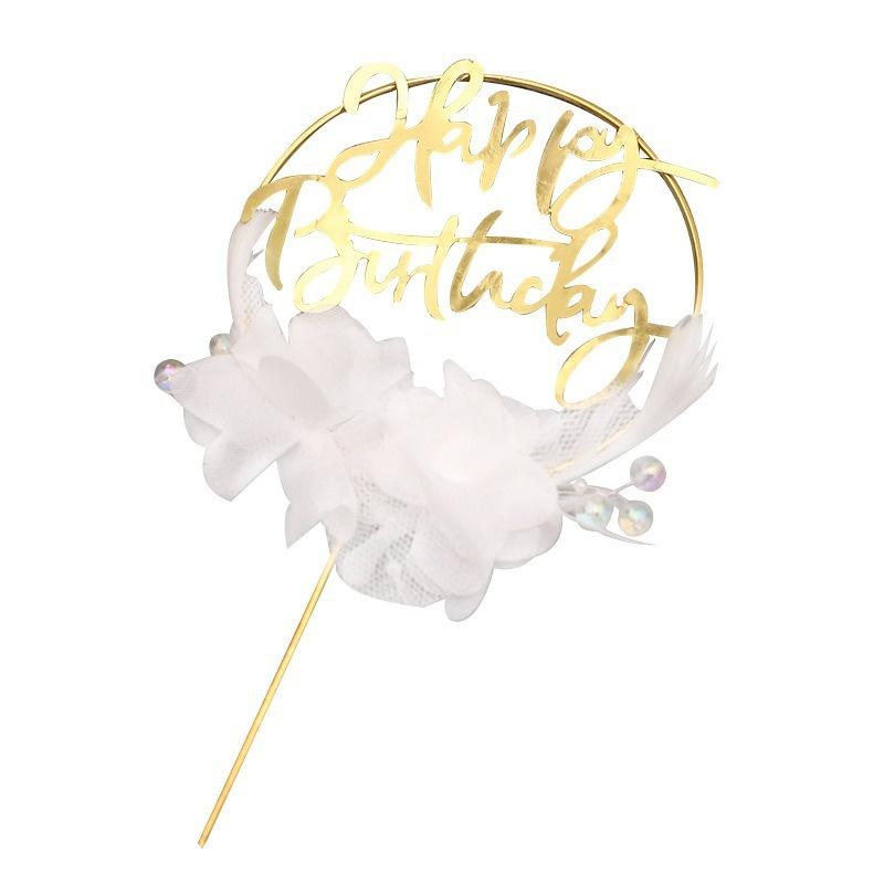 Birthday Cake Decoration Baking Supplies Mesh Wrought Iron Feather Birthday Cake Plugin