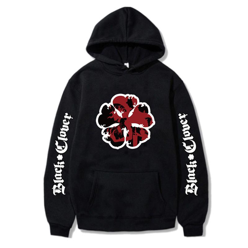Black Clover Asta Anime Graphic Printed Hoodies Vintage Oversized Hooded Sweatshirt Long Sleeves Cotton Hoodie Men Women Clothes
