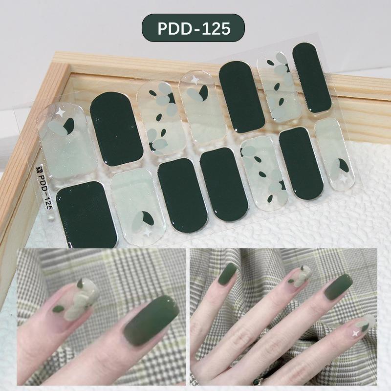60 стилей DIY полуотвержденные гелевые наклейки для ногтей долговечные однотонные свежие цветы весной полоски для ногтей патч-слайдер наклейка с полным покрытием