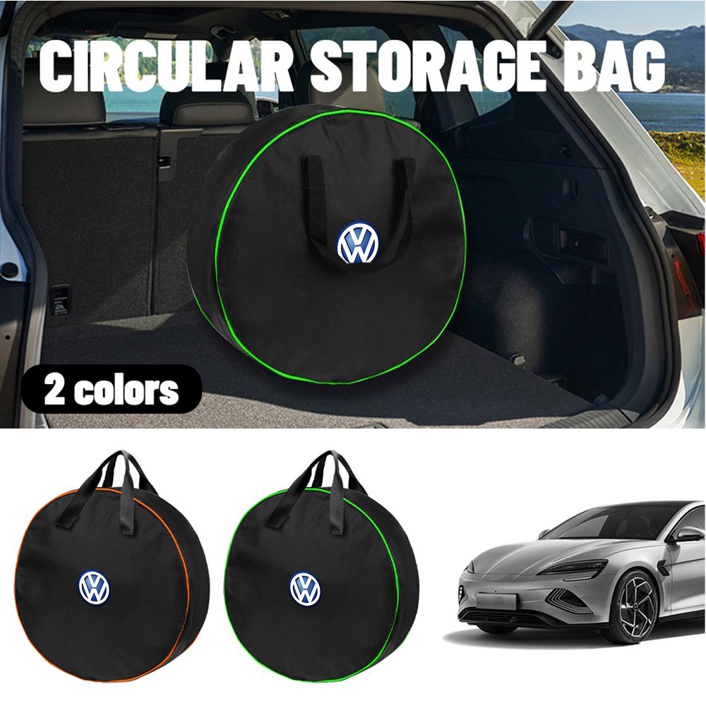 EV Car Charging Cable Storage Box Charger Cable Carry Bag For Volkswagen GTI Golf Polo 6 7 Passat VW CC Tiguan T-ROC Jetta TaigoLP6