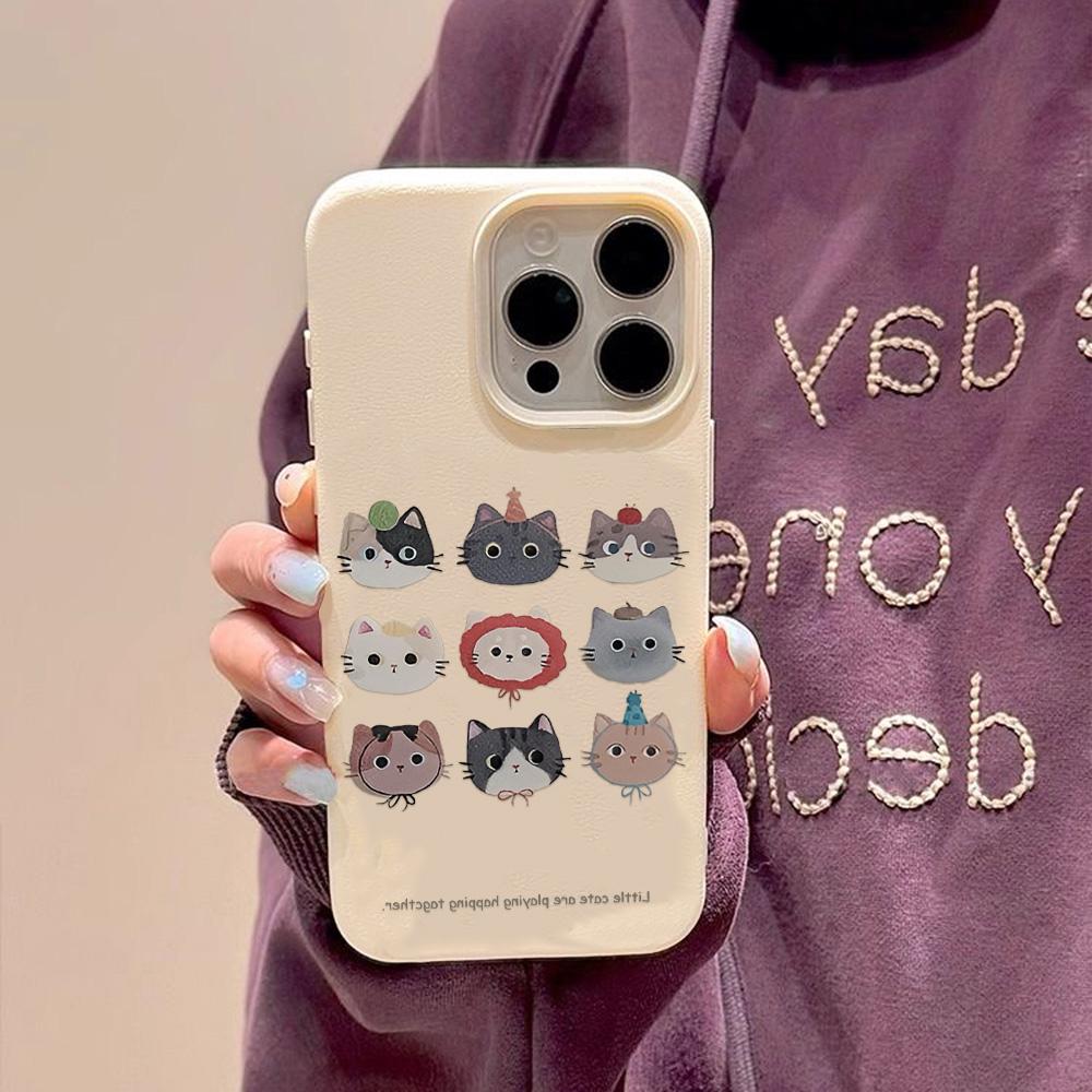 Чехол для телефона iPhone 11 13 XR XS Max, чехол для iPhone 12 14 15 16 Pro Max 12 Pro 15 Plus, кожаный, окрашенный, водонепроницаемый, устойчивый к падениям и износу, мультяшный