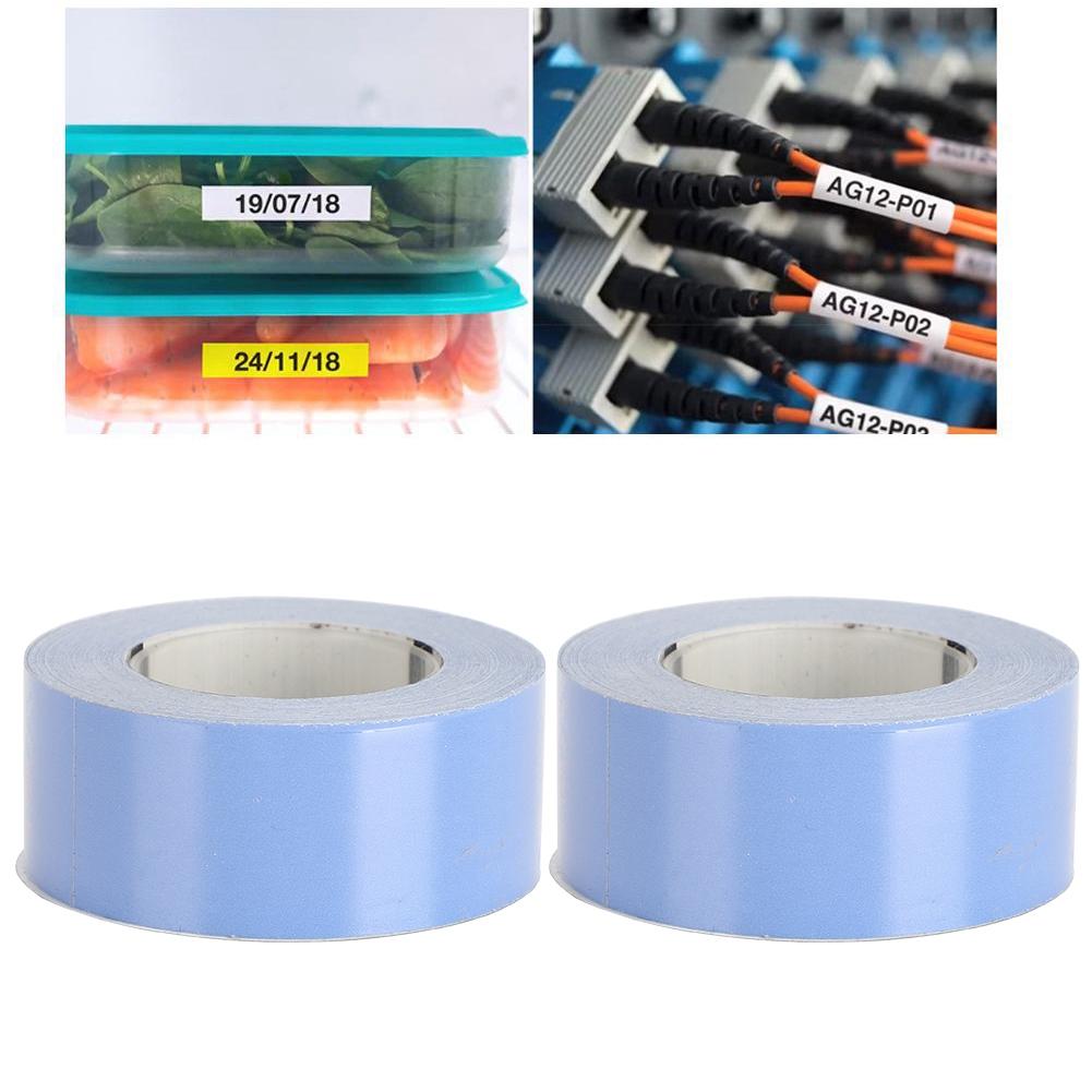 2 упаковки печатной этикеточной ленты для этикетировочной машины KINGJIM TEPRA LR5C Термобумага Офисные принадлежности (EQT15B)