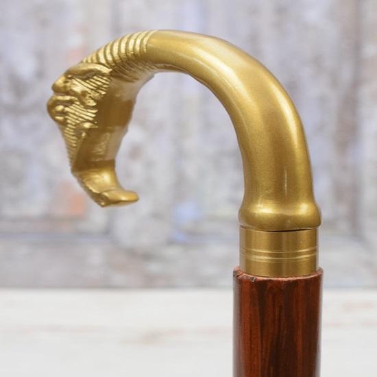 Трость для ходьбы из латуни в форме головы слона 93,98 см, деревянная и латунная трость для ходьбы, подарок дедушке