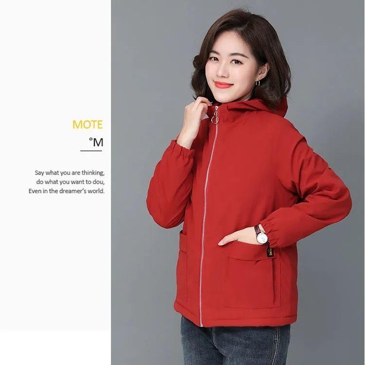 Женская флисовая куртка осень-зима короткая толстая теплая куртка на молнии свободное женское пальто с капюшоном размера плюс