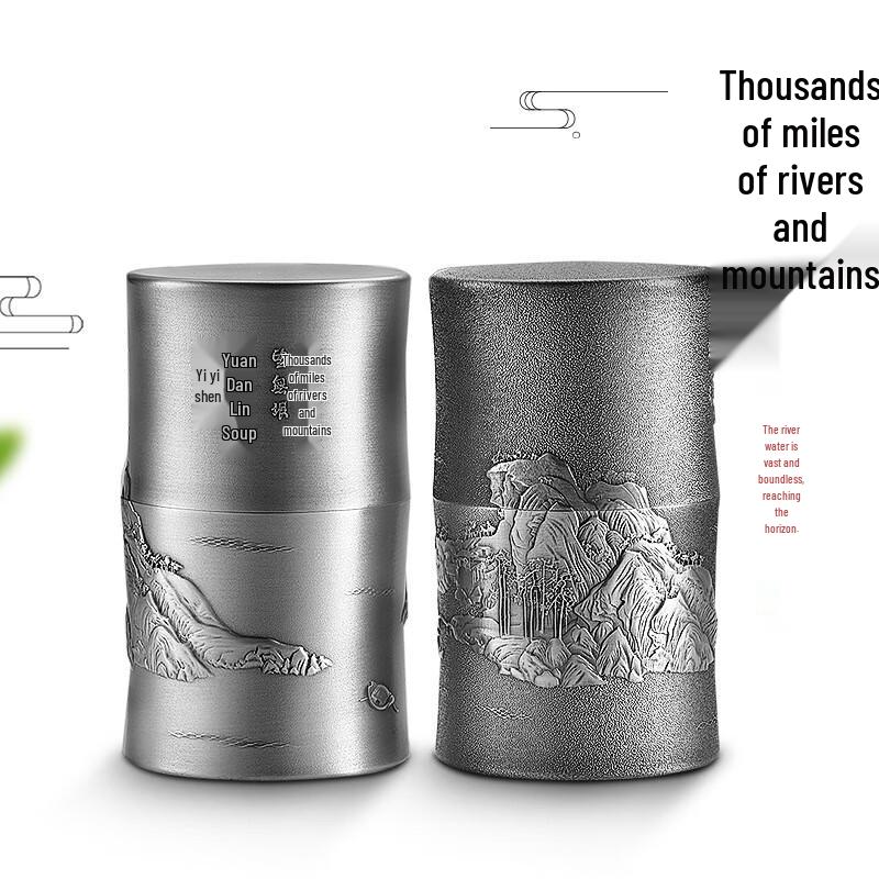 Tin World Thousand Miles of Rivers and Mountains Classic Tea Caddy