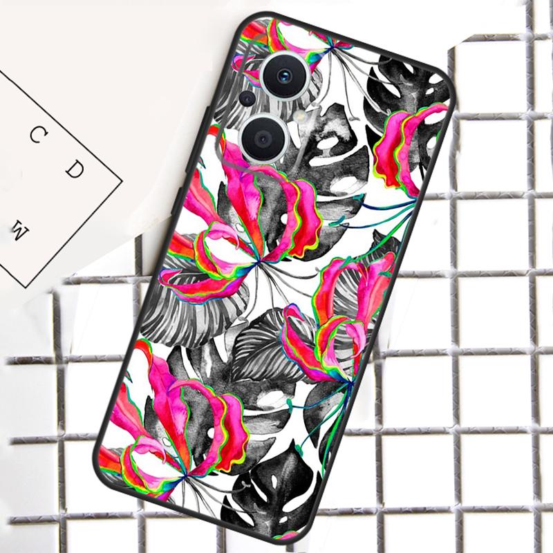 Tropical aloha Hibiscus pattern For OPPO Reno 8 7 Lite 8T 10 11 12 13 14 Pro 11F 12F 13F 14F OPPO Find X9 X8 X5 X6 Pro Case